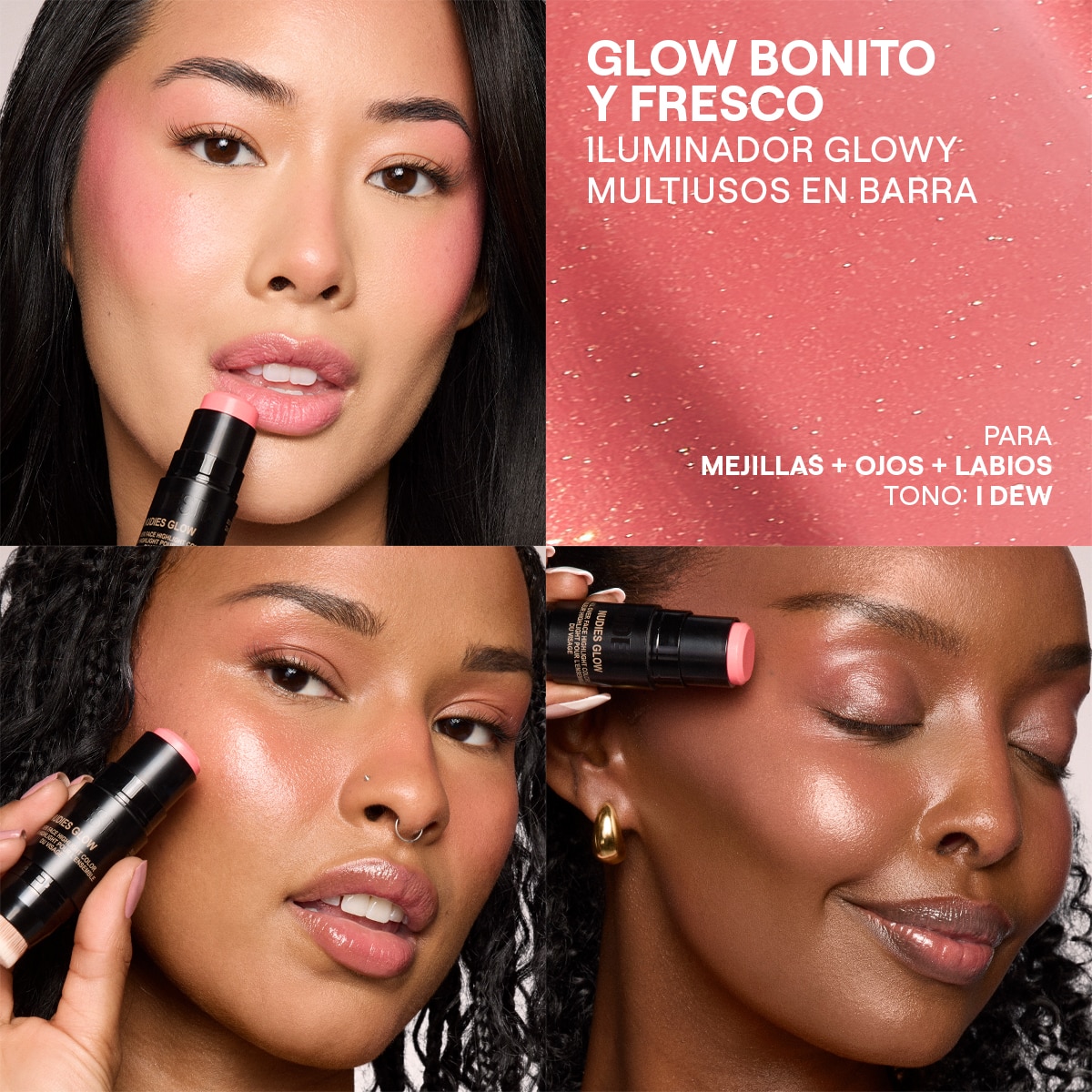 NUDIES ALL OVER FACE COLOR GLOW (ILUMINADOR FACIAL)